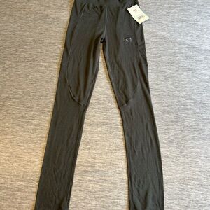 Kari Traa Leggings Size Small Rulle High Waist Pant Dove Gray Baselayer NWT